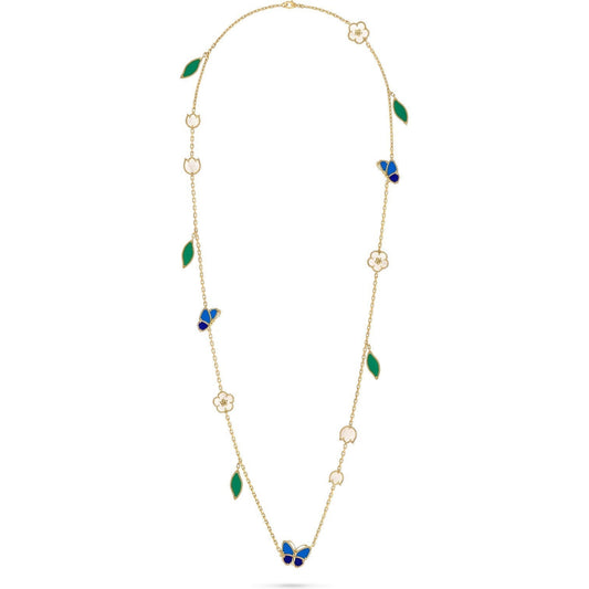 [Limara]LUCKY SPRING BUTTERFLY & FLOWER STATEMENT NECKLACE - 15-MOTIF FLORAL DESIGN