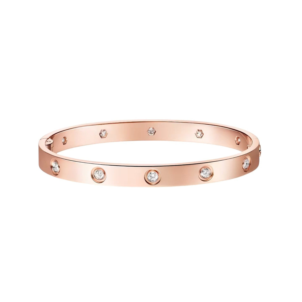 [Limara]KLASSISCHER 6,1MM LIEBESARMREIF MIT EINER SCHRAUBE – 10 DIAMANTEN