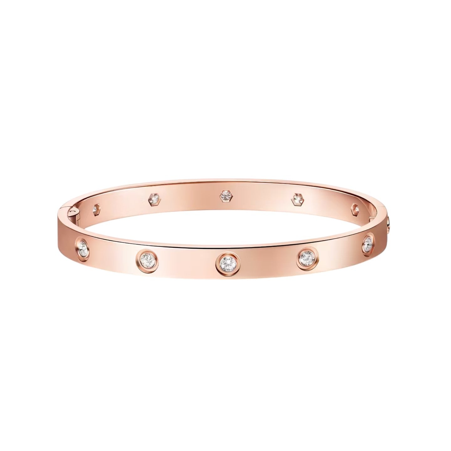 [Limara]CLASSIC 6.1MM LOVE SINGLE-SCREW CLOSURE BANGLE - 10-DIAMOND