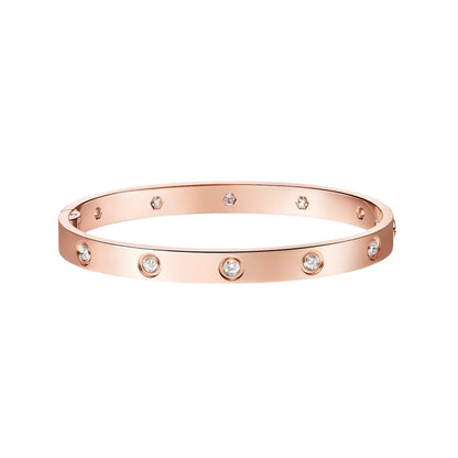 [Limara]CLASSIC 6.1MM LOVE SINGLE-SCREW CLOSURE BANGLE - 10-DIAMOND