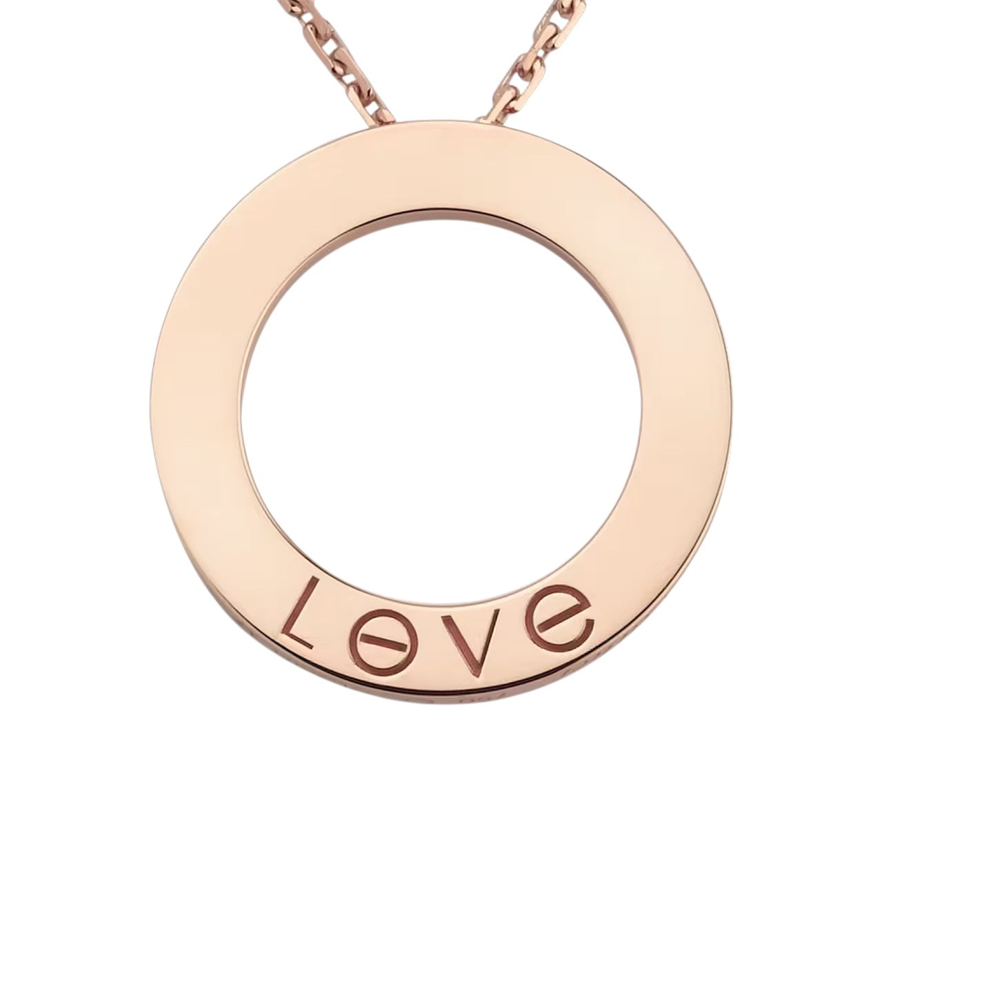 [Limara]LOVE LARGE CIRCULAR PENDANT 3-DIAMOND NECKLACE