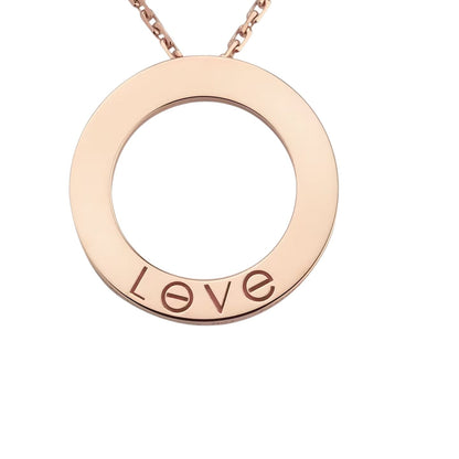 [Limara]LOVE LARGE CIRCULAR PENDANT 3-DIAMOND NECKLACE