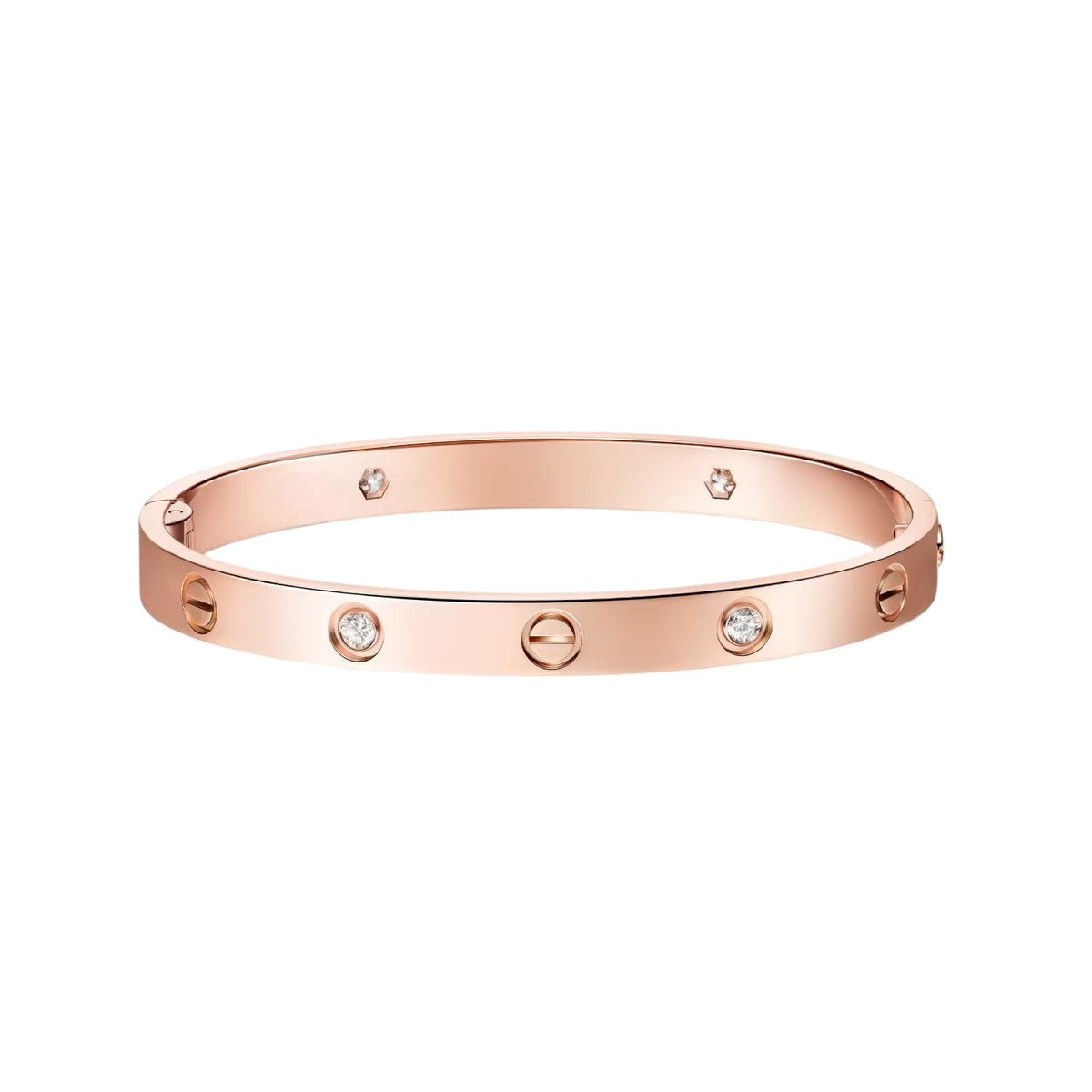 [Limara]CLASSIC 6.1MM LOVE SINGLE-SCREW CLOSURE BANGLE - 4-DIAMOND