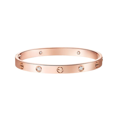 [Limara]CLASSIC 6.1MM LOVE SINGLE-SCREW CLOSURE BANGLE - 4-DIAMOND