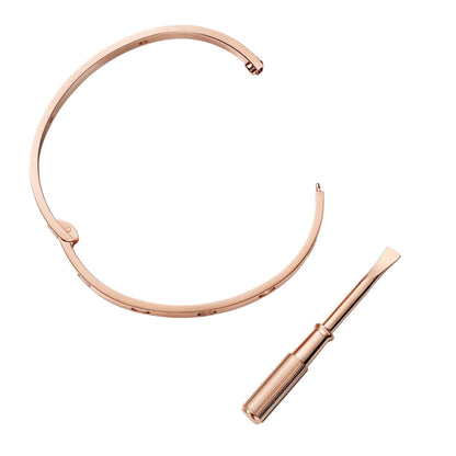 [Limara]CLASSIC 6.1MM LOVE SINGLE-SCREW CLOSURE BANGLE - 4-DIAMOND