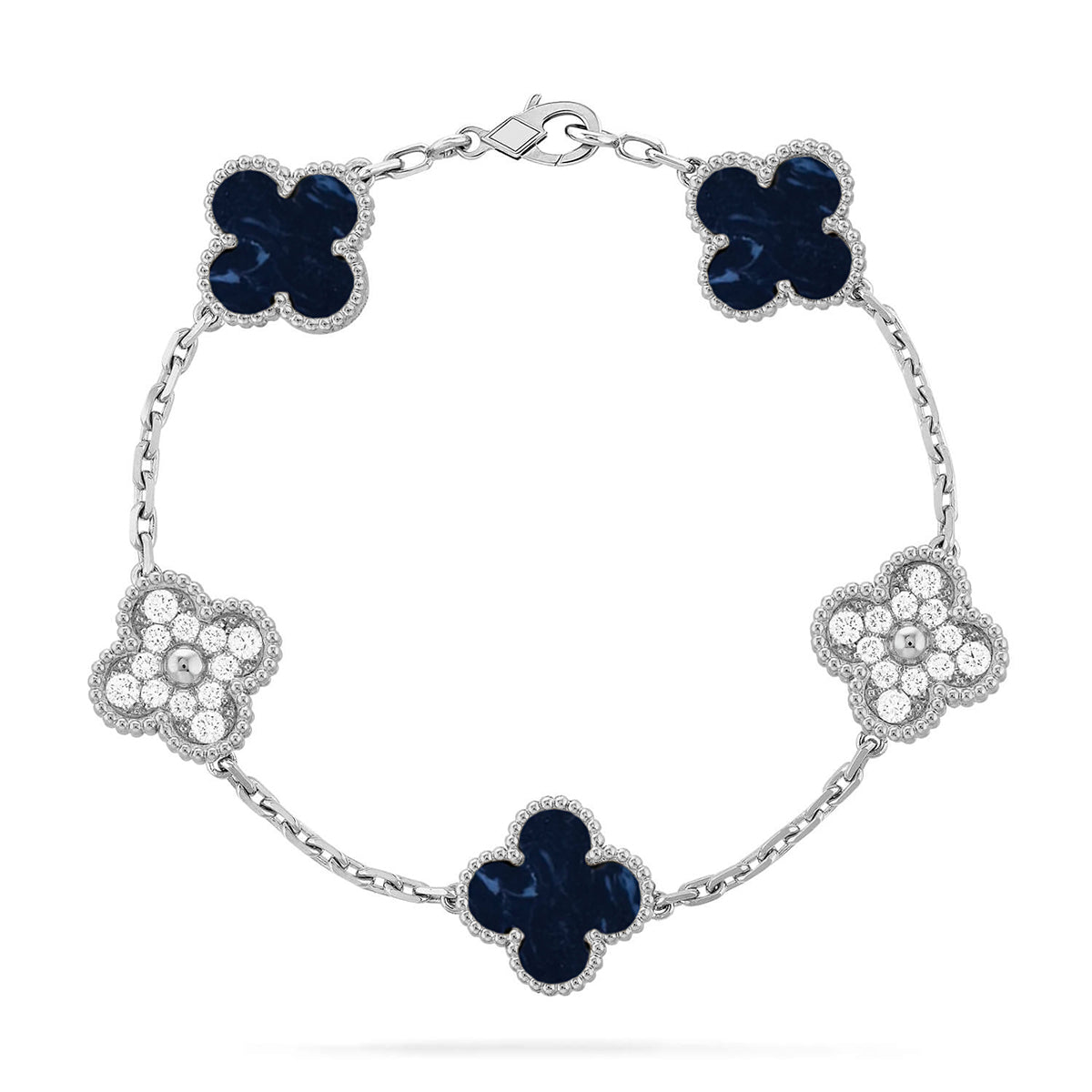 [Limara]LUCKY CLOVER 5-MOTIF BRACELET - PIETERSITE COLLECTION