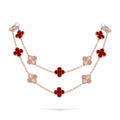 [Limara]CLASSIC 20-MOTIF LUCKY CLOVER LONG NECKLACE ROSE GOLD COLLECTION
