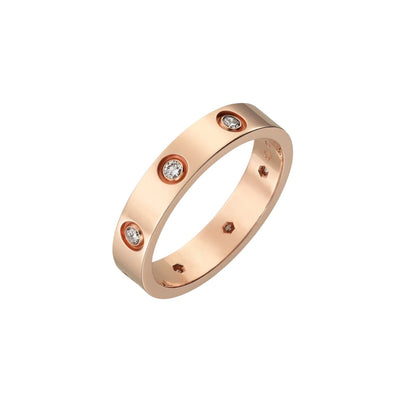 [Limara]LOVE 4MM 8 DIAMONDS RING