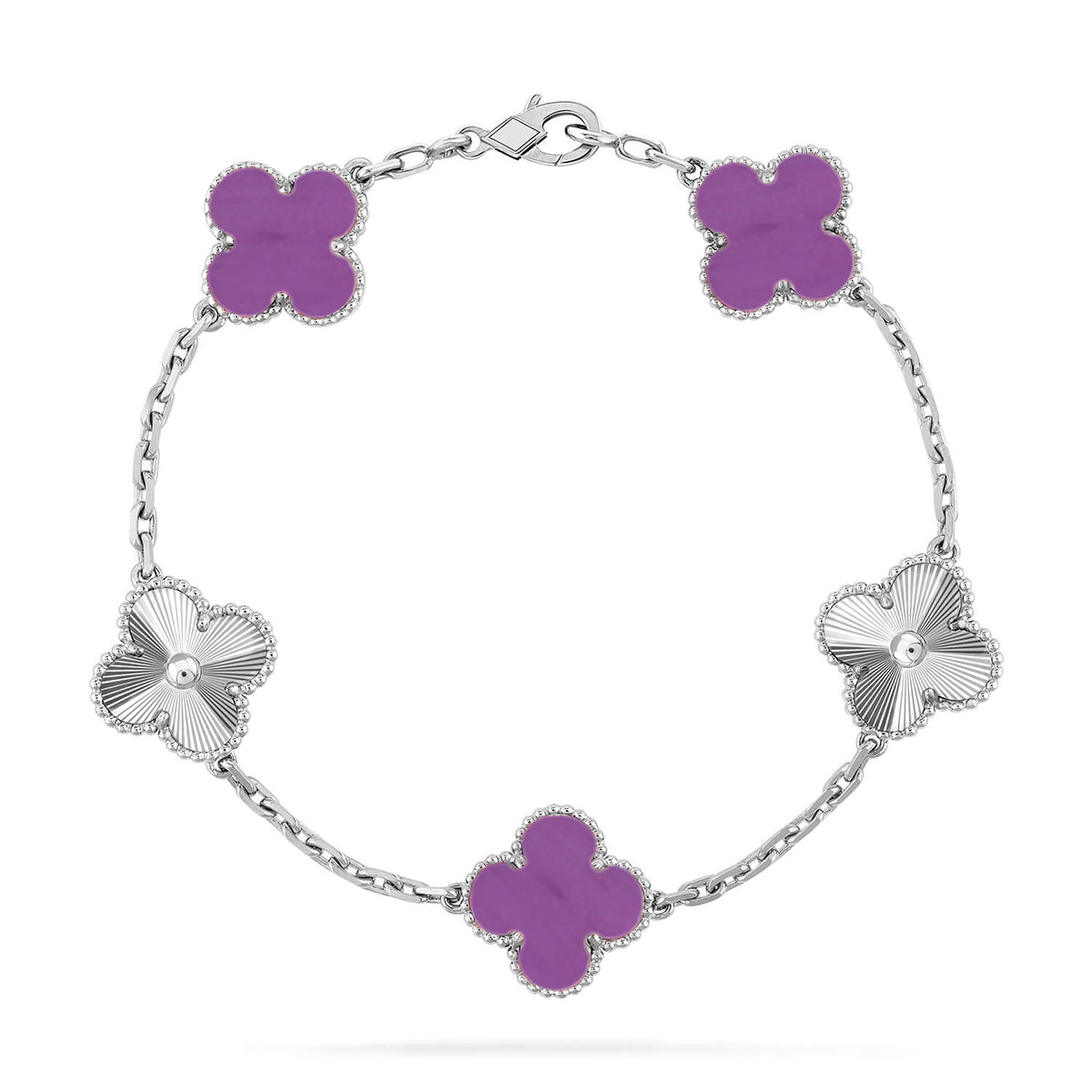 [Limara]LUCKY CLOVER 5-MOTIF BRACELET - VIOLET COLLECTION