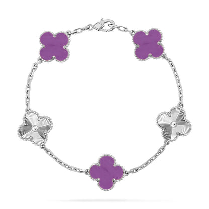 [Limara]LUCKY CLOVER 5-MOTIF BRACELET - VIOLET COLLECTION