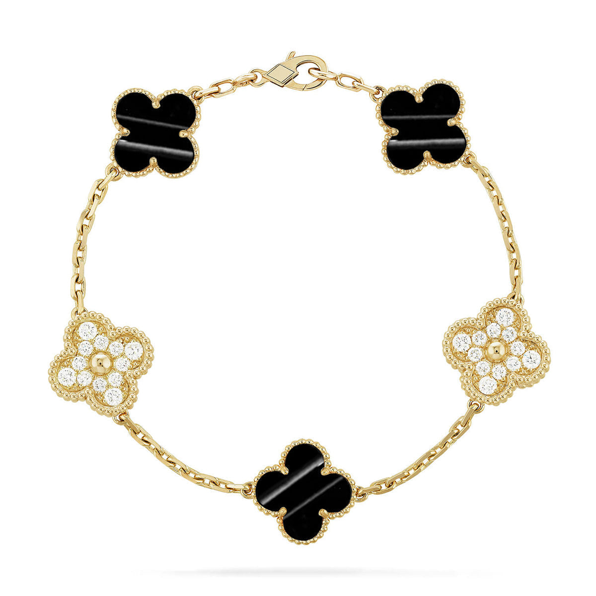 [Limara]LUCKY CLOVER 5-MOTIF BRACELET - PULSE STONE COLLECTION