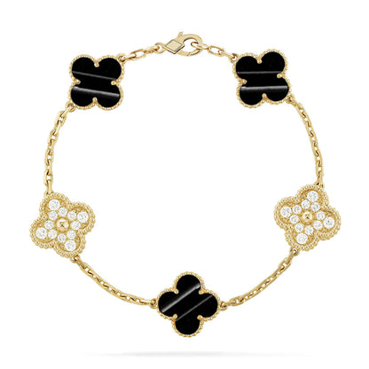 [Limara]LUCKY CLOVER 5-MOTIF BRACELET - PULSE STONE COLLECTION