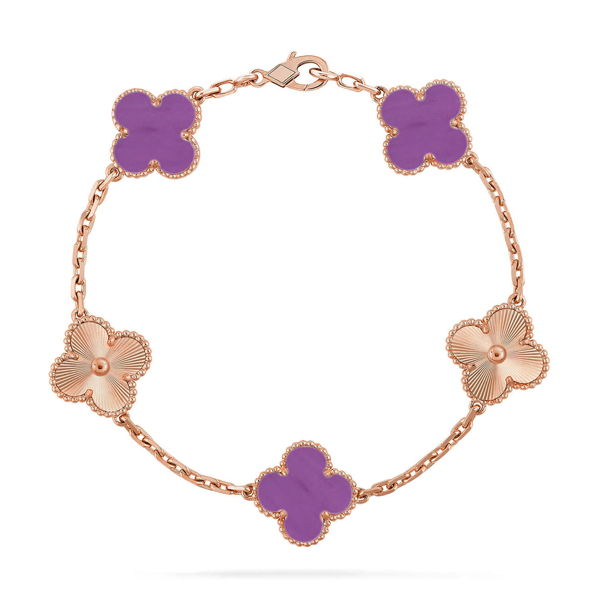 [Limara]LUCKY CLOVER 5-MOTIF BRACELET - VIOLET COLLECTION