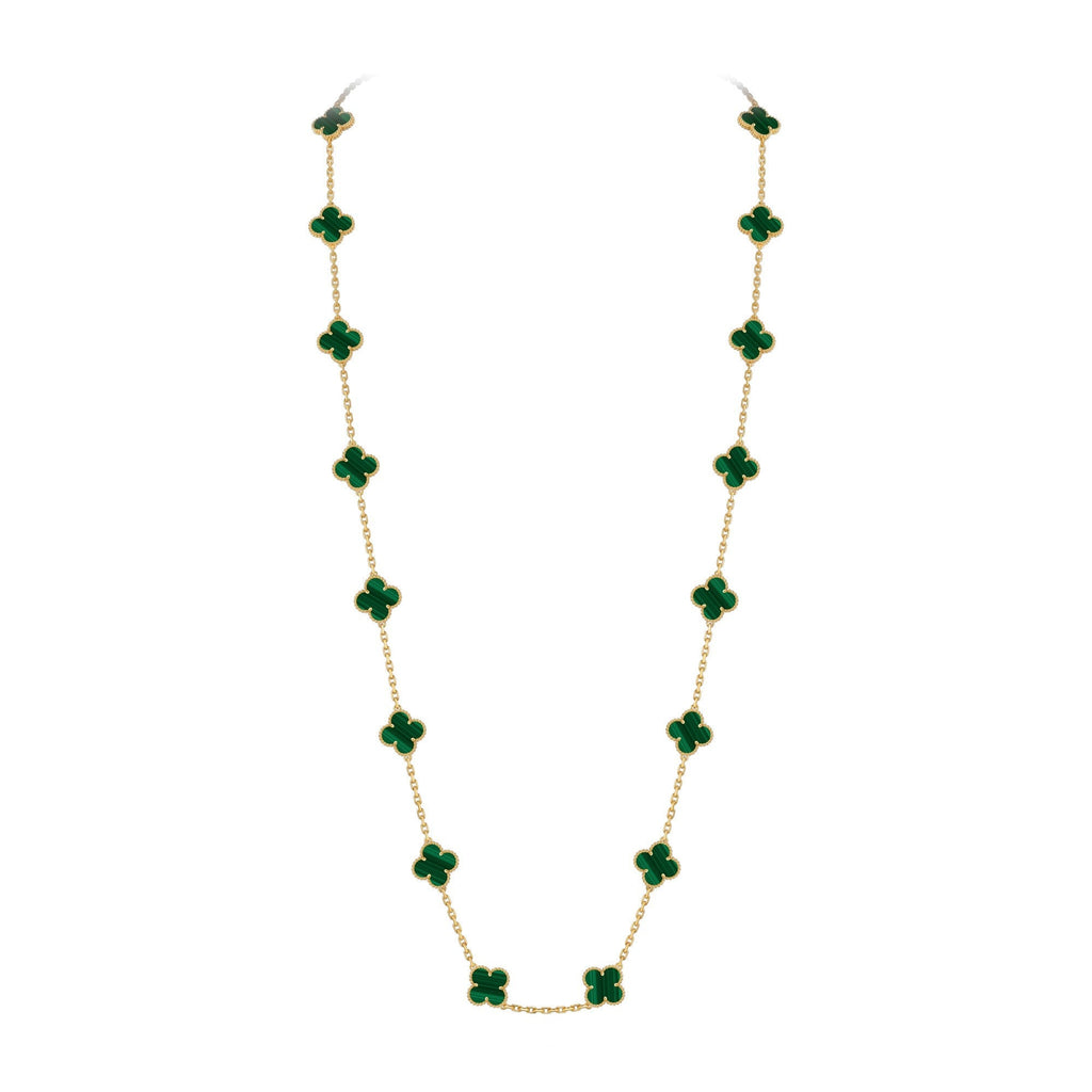 [Limara]CLASSIC 20-MOTIF LUCKY CLOVER LONG NECKLACE GOLD COLLECTION
