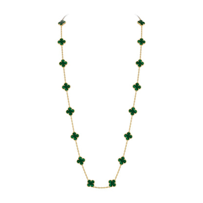 [Limara]CLASSIC 20-MOTIF LUCKY CLOVER LONG NECKLACE GOLD COLLECTION