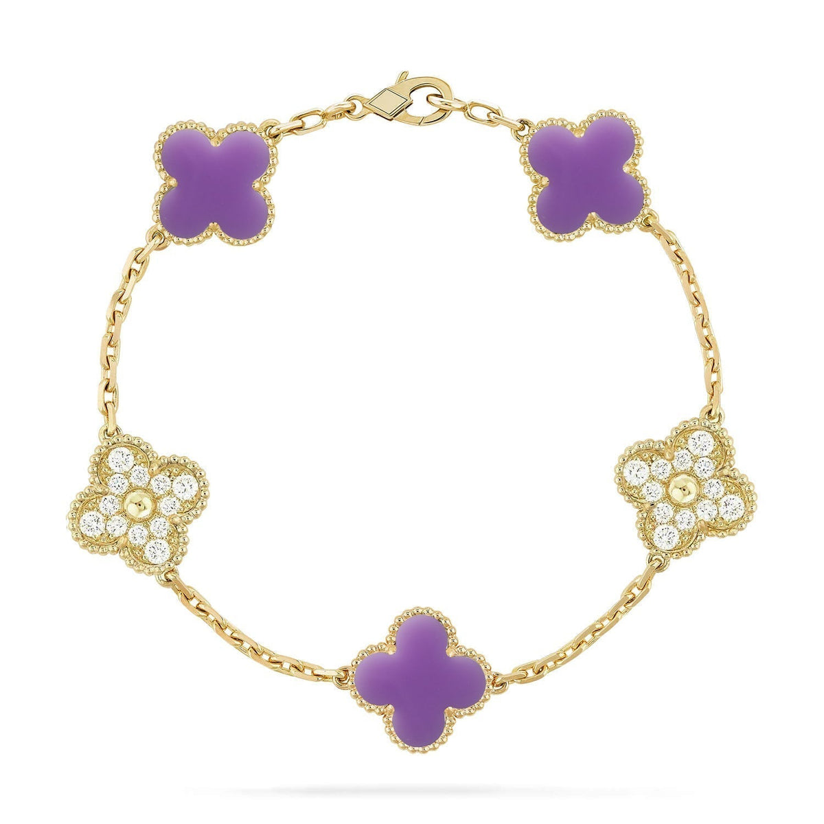 [Limara] CLOVER 5 MOTIF LIGHT PURPLE BRACELET COLLECTION