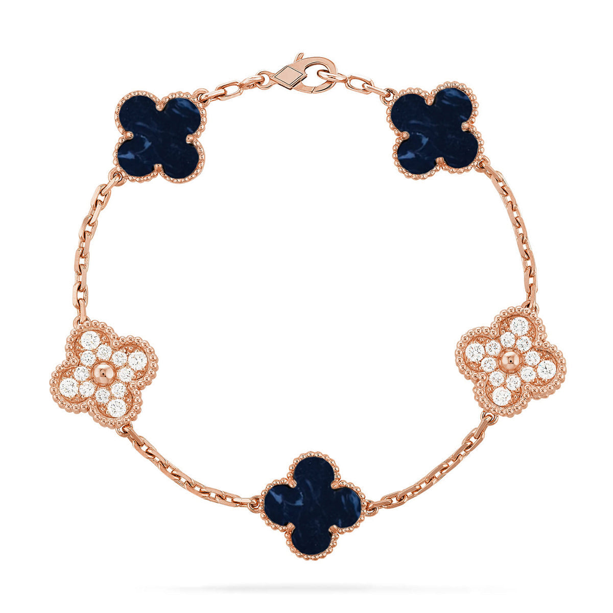[Limara]LUCKY CLOVER 5-MOTIF BRACELET - PIETERSITE COLLECTION