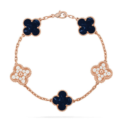 [Limara]LUCKY CLOVER 5-MOTIF BRACELET - PIETERSITE COLLECTION