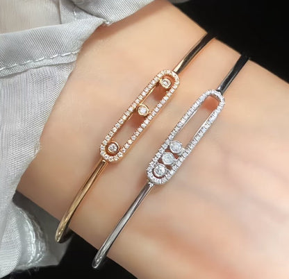 [Limara]MOVE PAVÉ DIAMOND BANGLE BRACELET M
