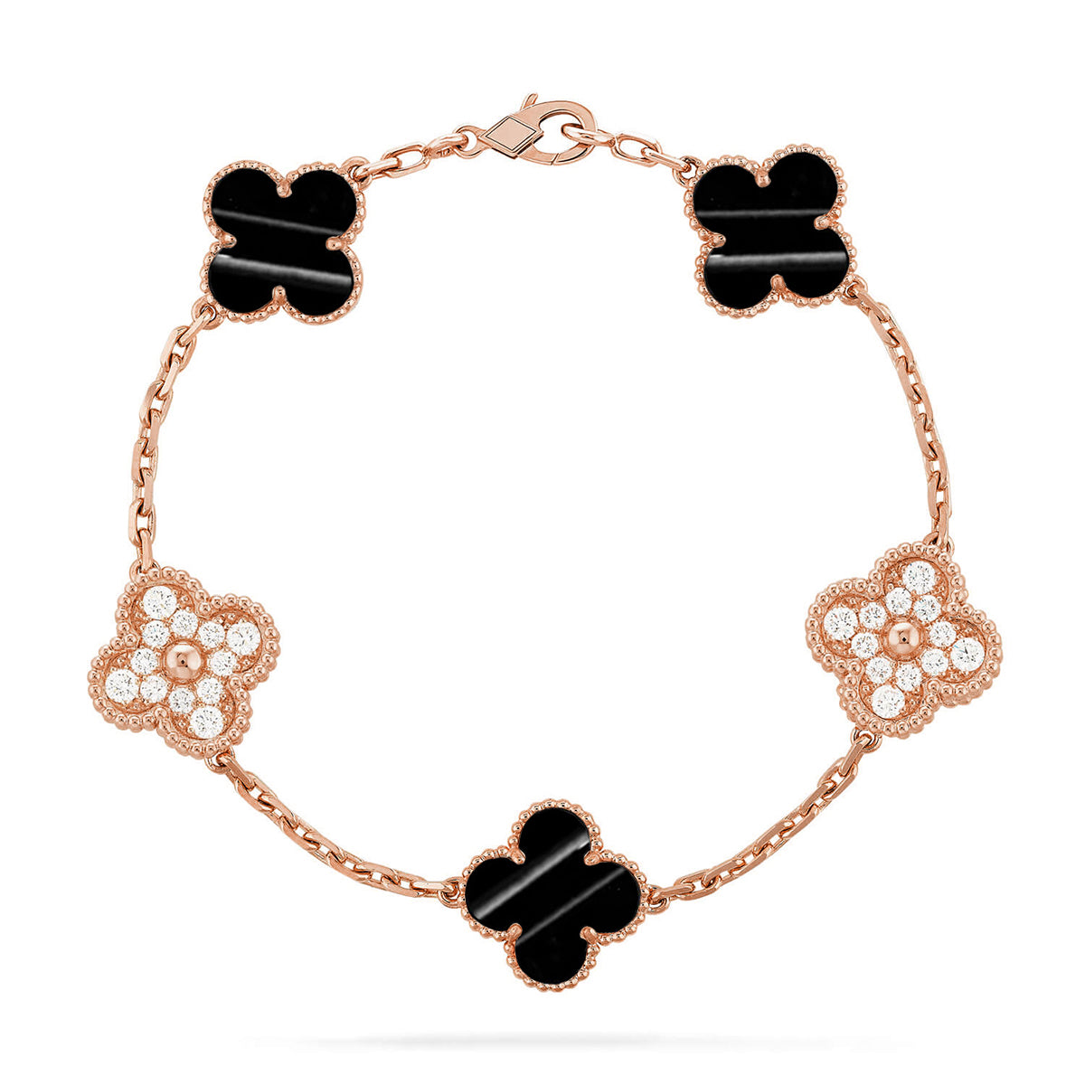 [Limara]LUCKY CLOVER 5-MOTIF BRACELET - PULSE STONE COLLECTION