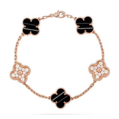 [Limara]LUCKY CLOVER 5-MOTIF BRACELET - PULSE STONE COLLECTION