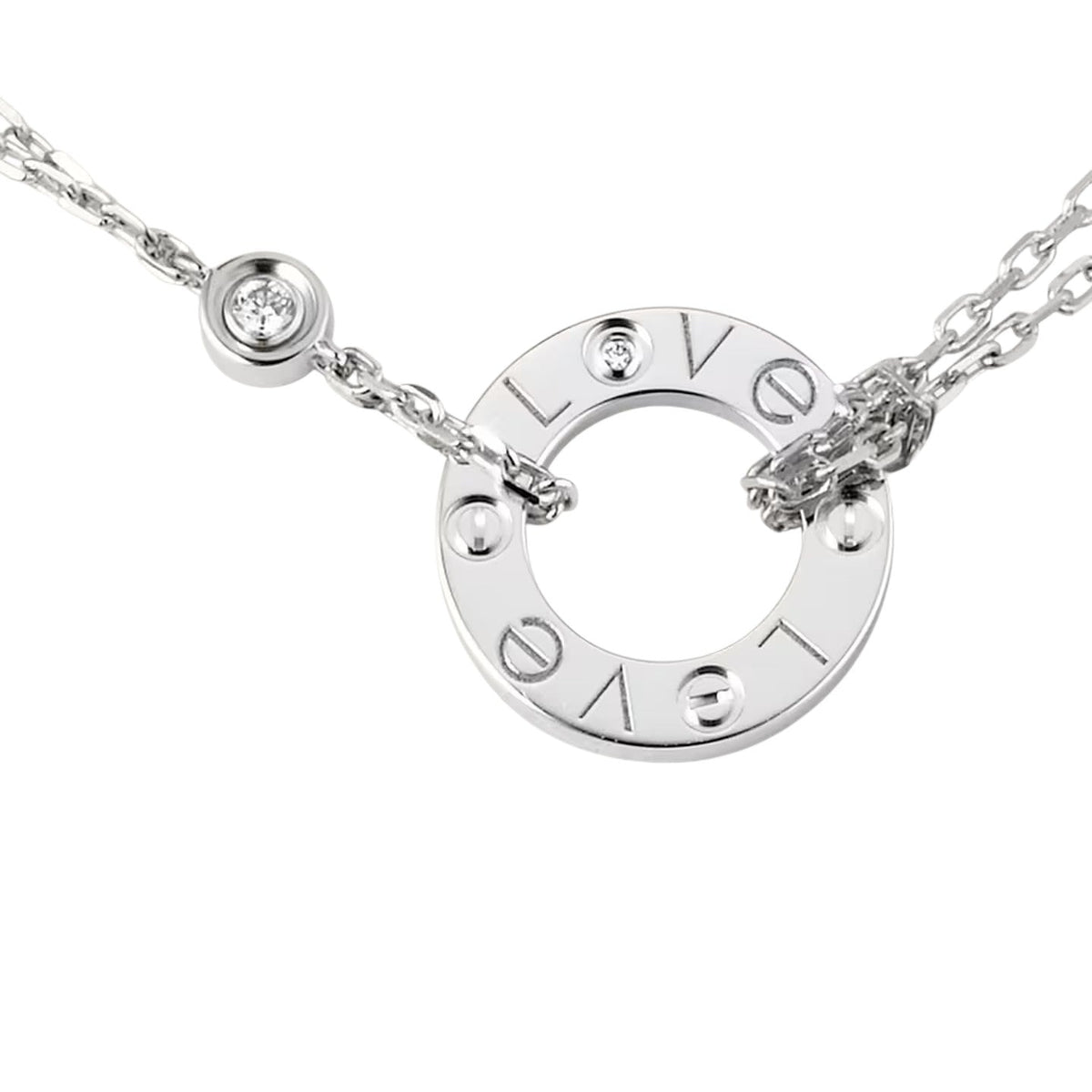 [Limara]LOVE CIRCULAR PENDANT 2-DIAMOND NECKLACE