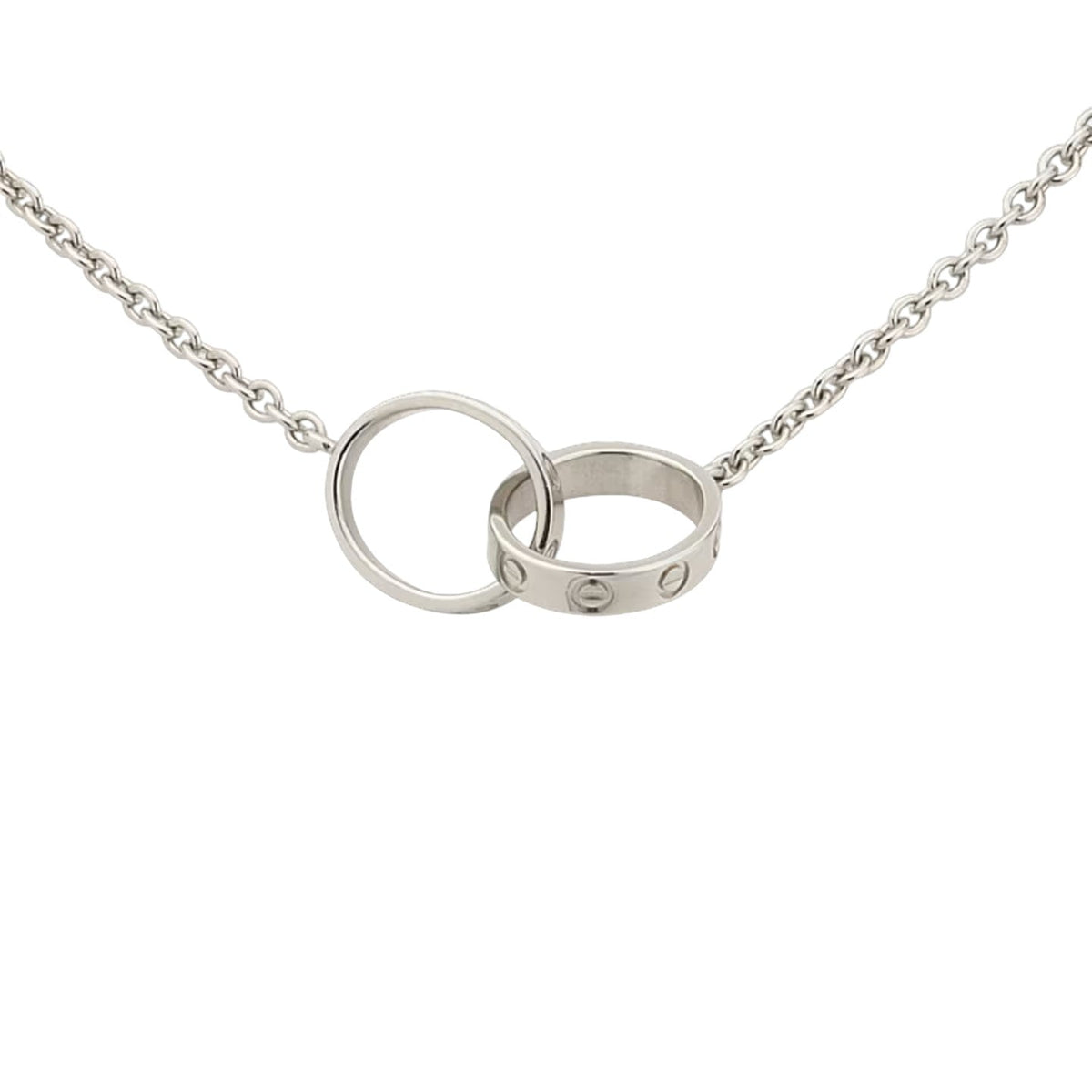 [Limara]LOVE DOUBLE-RING INTERLOCKED NECKLACE