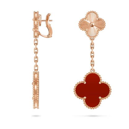 [Limara]CLOVER DUAL-MOTIF STATEMENT STUD EARRINGS - DOUBLE-CHARM COLLECTION