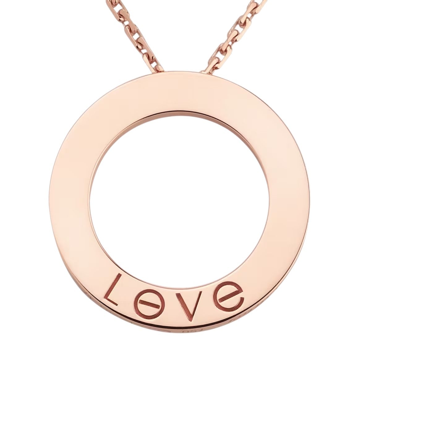 [Limara]LOVE LARGE CIRCULAR PENDANT NECKLACE