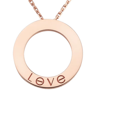[Limara]LOVE LARGE CIRCULAR PENDANT NECKLACE