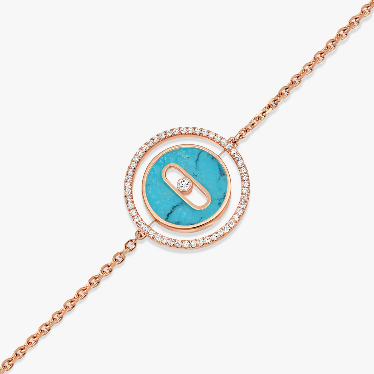 [Limara]LUCKY MOVE TURQUOISE PINK GOLD DIAMOND BRACELET