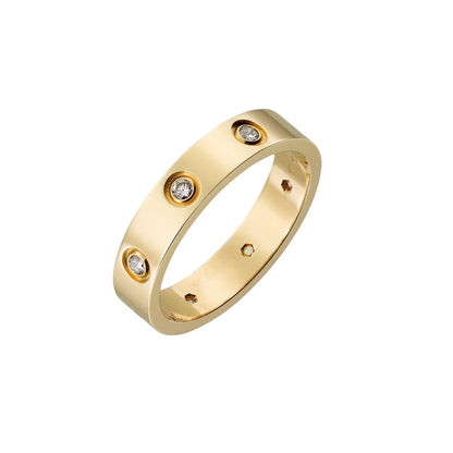 [Limara]LOVE 4MM 8 DIAMONDS RING