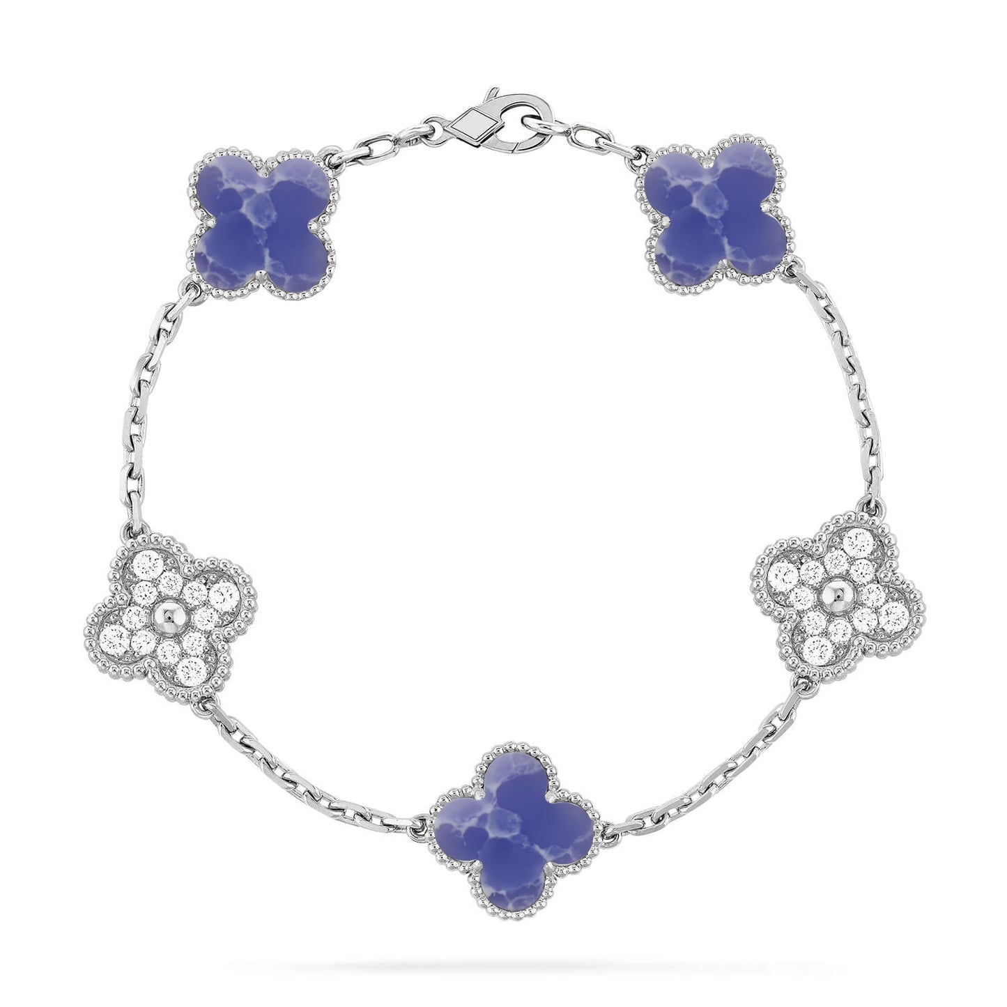 [Limara]LUCKY CLOVER 5-MOTIF BRACELET - BLUE LARIMAR COLLECTION