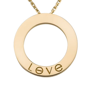 [Limara]LOVE LARGE CIRCULAR PENDANT 3-DIAMOND NECKLACE