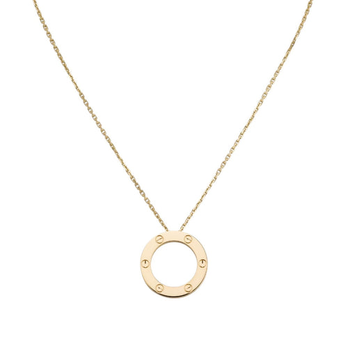 [Limara]LOVE LARGE CIRCULAR PENDANT NECKLACE