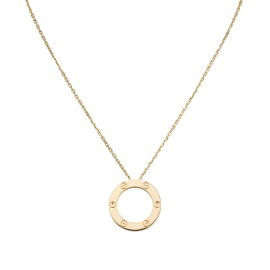 [Limara]LOVE LARGE CIRCULAR PENDANT NECKLACE