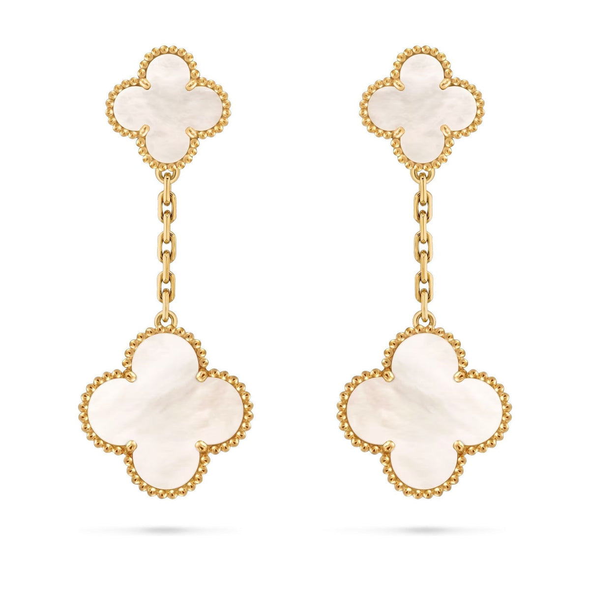 [Limara]CLOVER DUAL-MOTIF STATEMENT STUD EARRINGS - DOUBLE-CHARM COLLECTION