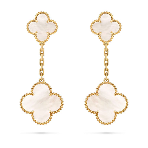 [Limara]CLOVER DUAL-MOTIF STATEMENT STUD EARRINGS - DOUBLE-CHARM COLLECTION