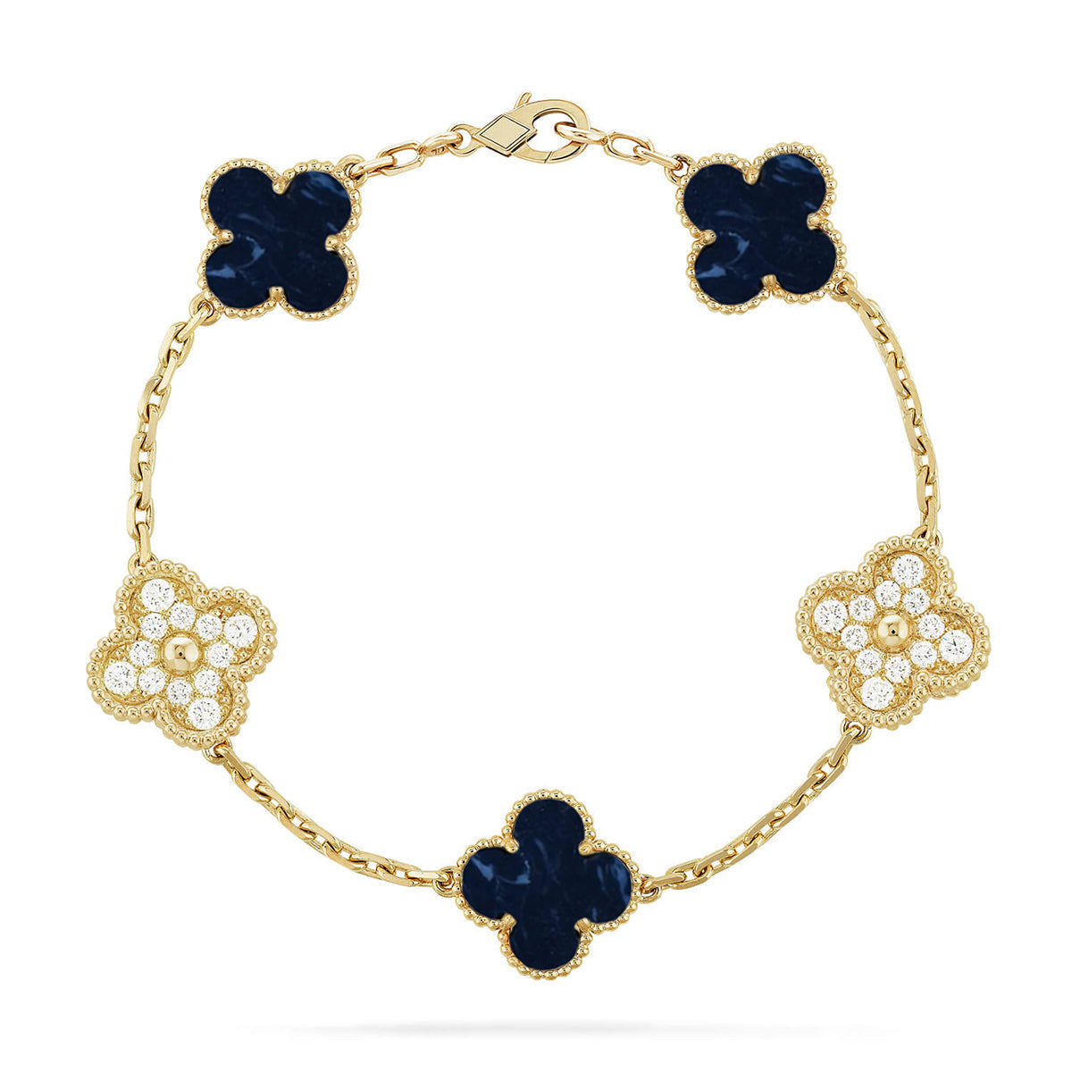 [Limara]LUCKY CLOVER 5-MOTIF BRACELET - PIETERSITE COLLECTION