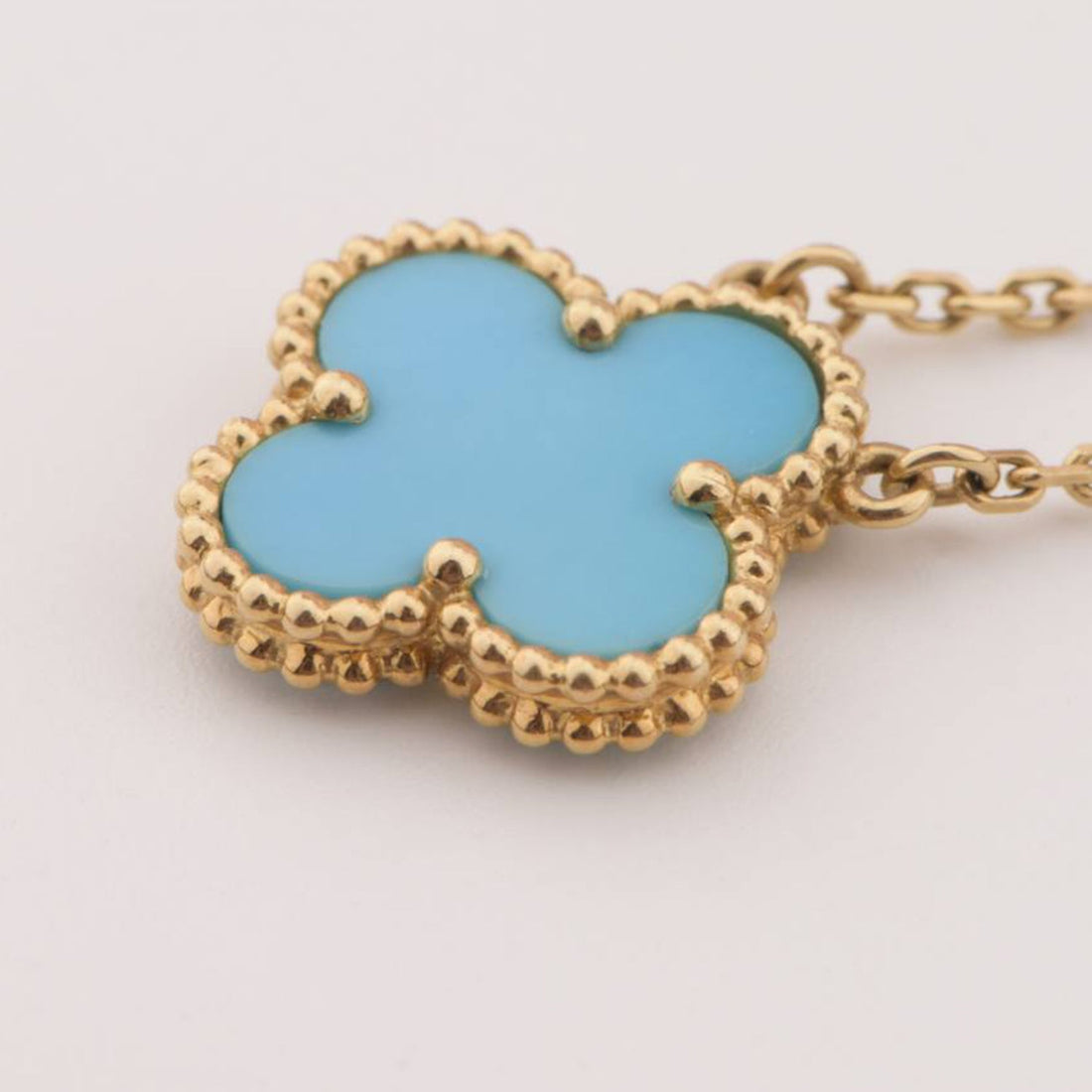 [Limara]CLOVER 15MM VINTAGE TURQUOISE NECKLACE