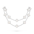 [Limara]CLASSIC 20-MOTIF LUCKY CLOVER LONG NECKLACE WHITE GOLD COLLECTION