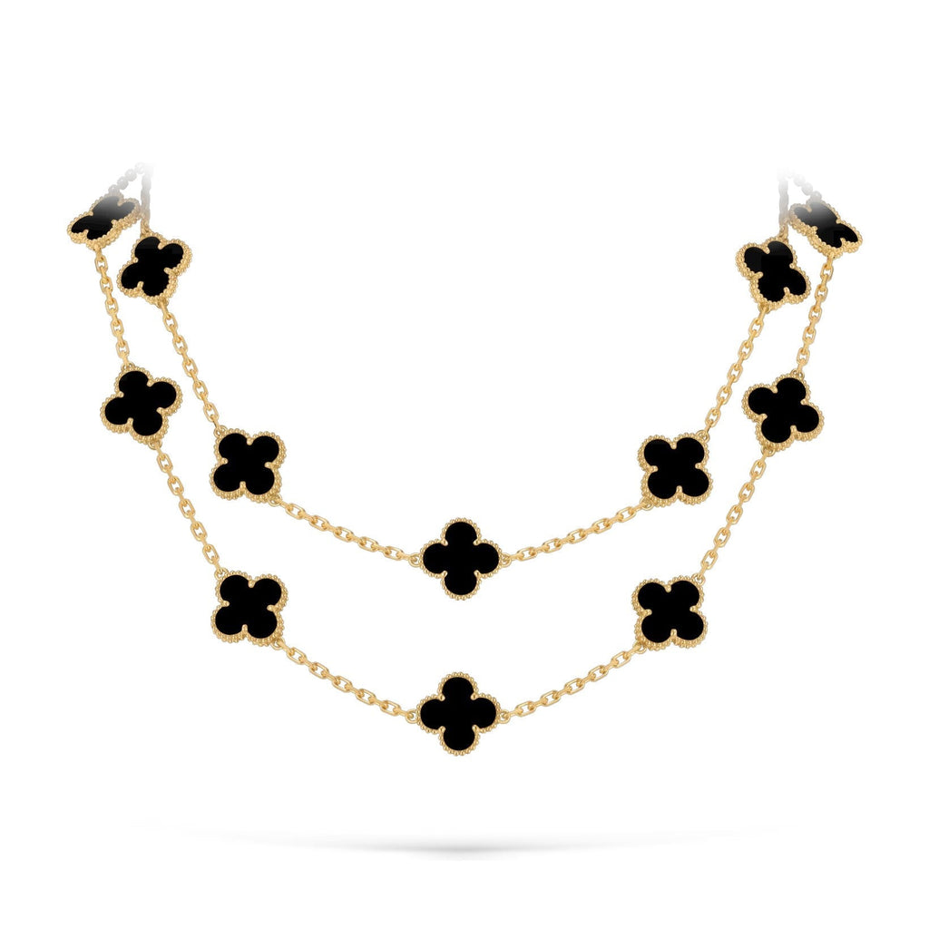 [Limara]CLASSIC 20-MOTIF LUCKY CLOVER LONG NECKLACE GOLD COLLECTION