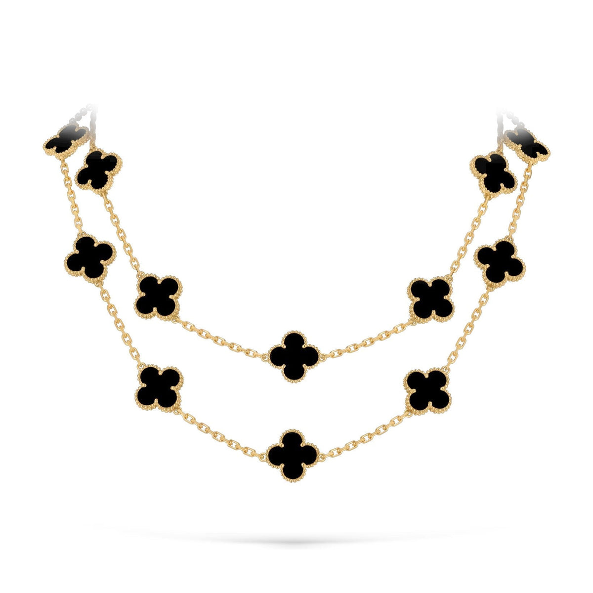 [Limara]CLASSIC 20-MOTIF LUCKY CLOVER LONG NECKLACE GOLD COLLECTION