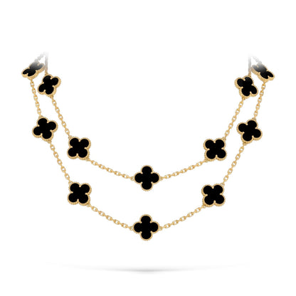 [Limara]CLASSIC 20-MOTIF LUCKY CLOVER LONG NECKLACE GOLD COLLECTION