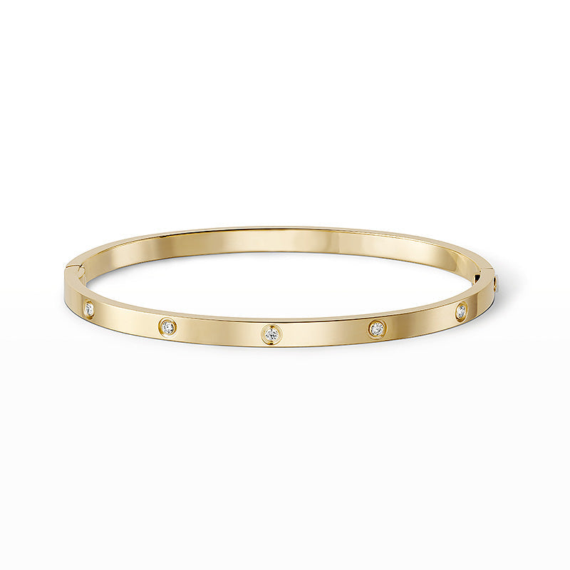 [Limara]LOVE 3.65MM SMALL MODEL BANGLE - 10-DIAMOND