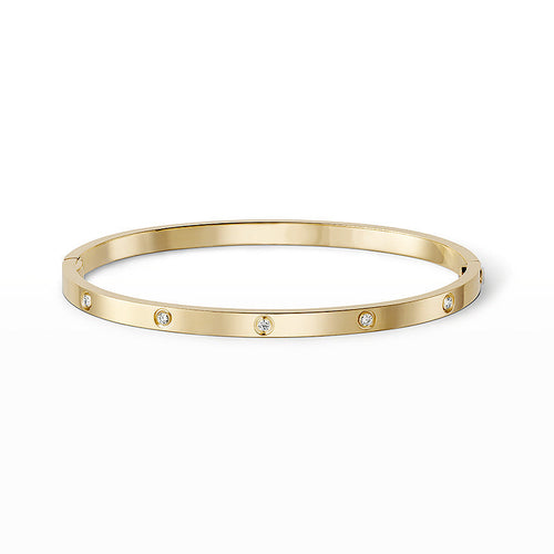[Limara]LOVE 3.65MM SMALL MODEL BANGLE - 10-DIAMOND