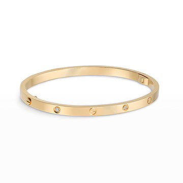 [Limara]LOVE 3.65MM SMALL MODEL BANGLE - 6-DIAMOND