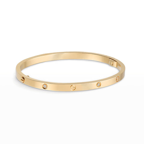 [Limara]LOVE 3.65MM SMALL MODEL BANGLE - 6-DIAMOND