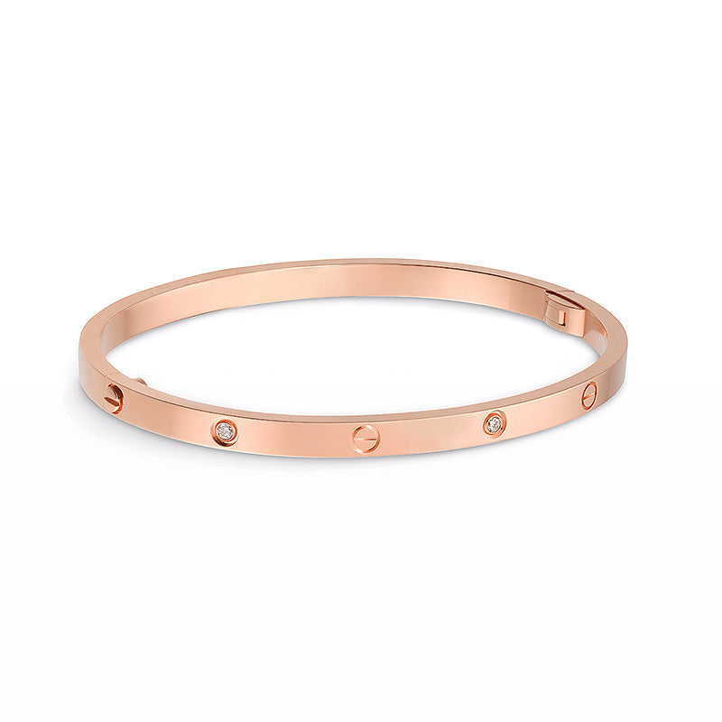 [Limara]LOVE 3.65MM SMALL MODEL BANGLE - 6-DIAMOND