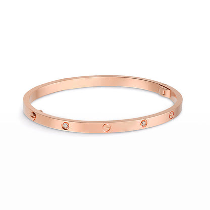 [Limara]LOVE 3.65MM SMALL MODEL BANGLE - 6-DIAMOND
